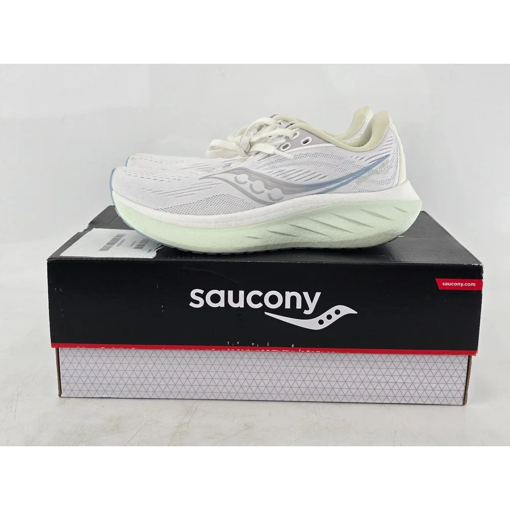 Saucony Triumph 21 Running Shoes Womens 7 White Mint Blue Cushioned - Good